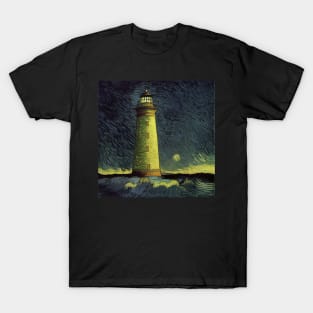 Lighthouse of Alexandria in Van Gogh's style T-Shirt